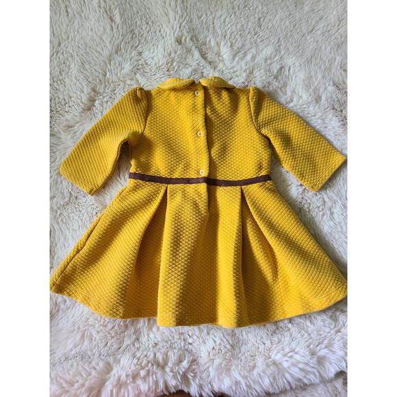 Janie & Jack Mustard Yellow belted girl's Dress size 2t - Picture 2 of 8